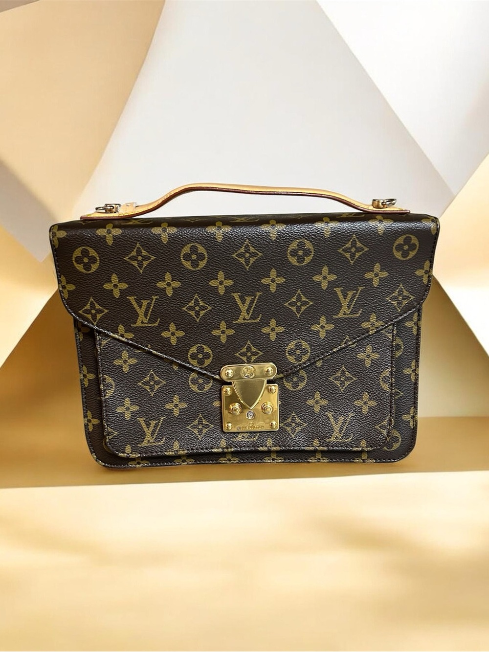 Louis Vuitton Monogram Canvas Satchel in Brown and Gold - Picture 2 of 15